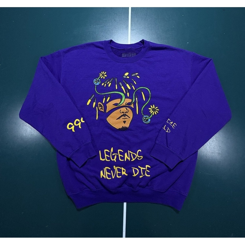 Juice WRLD Legends Never Die 999 Crewneck Sweatshirt Men's XL Purple Pullover